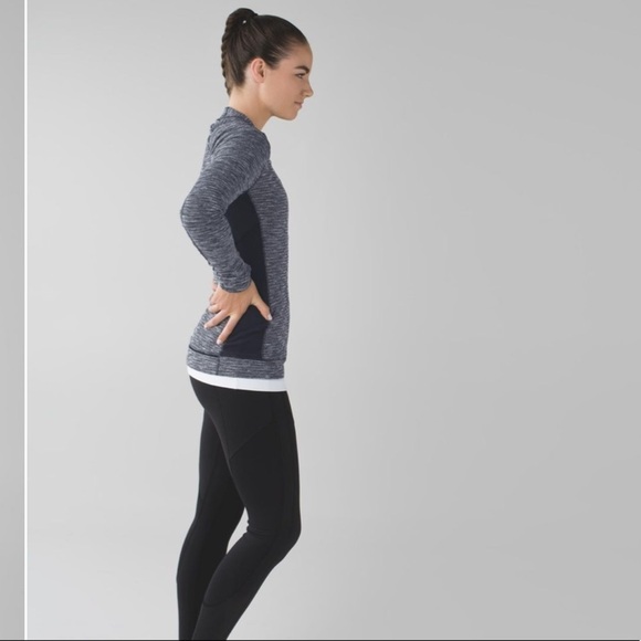 Lululemon Think Fast Long Sleeve Top Heathered Black Grey Activewear Pullover - Picture 14 of 14
